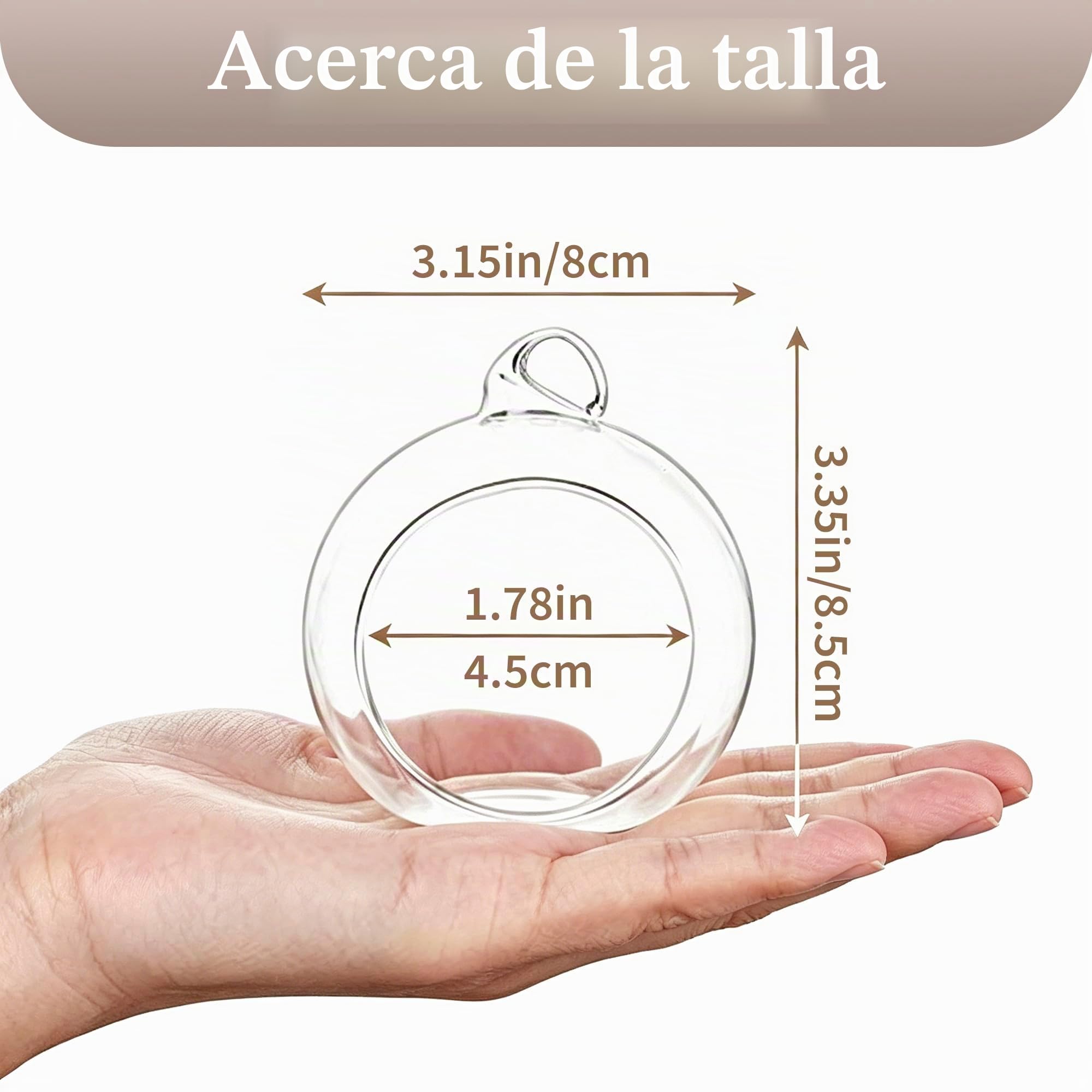 Sziqiqi 8cm Bolas de Cristal Colgantes - 12 Piezas Portavelas y Candelabros para Colgar - Esfera de Cristal para Velas - Decoración Central para Cumpleaños, Fiesta, Navidad y Boda
