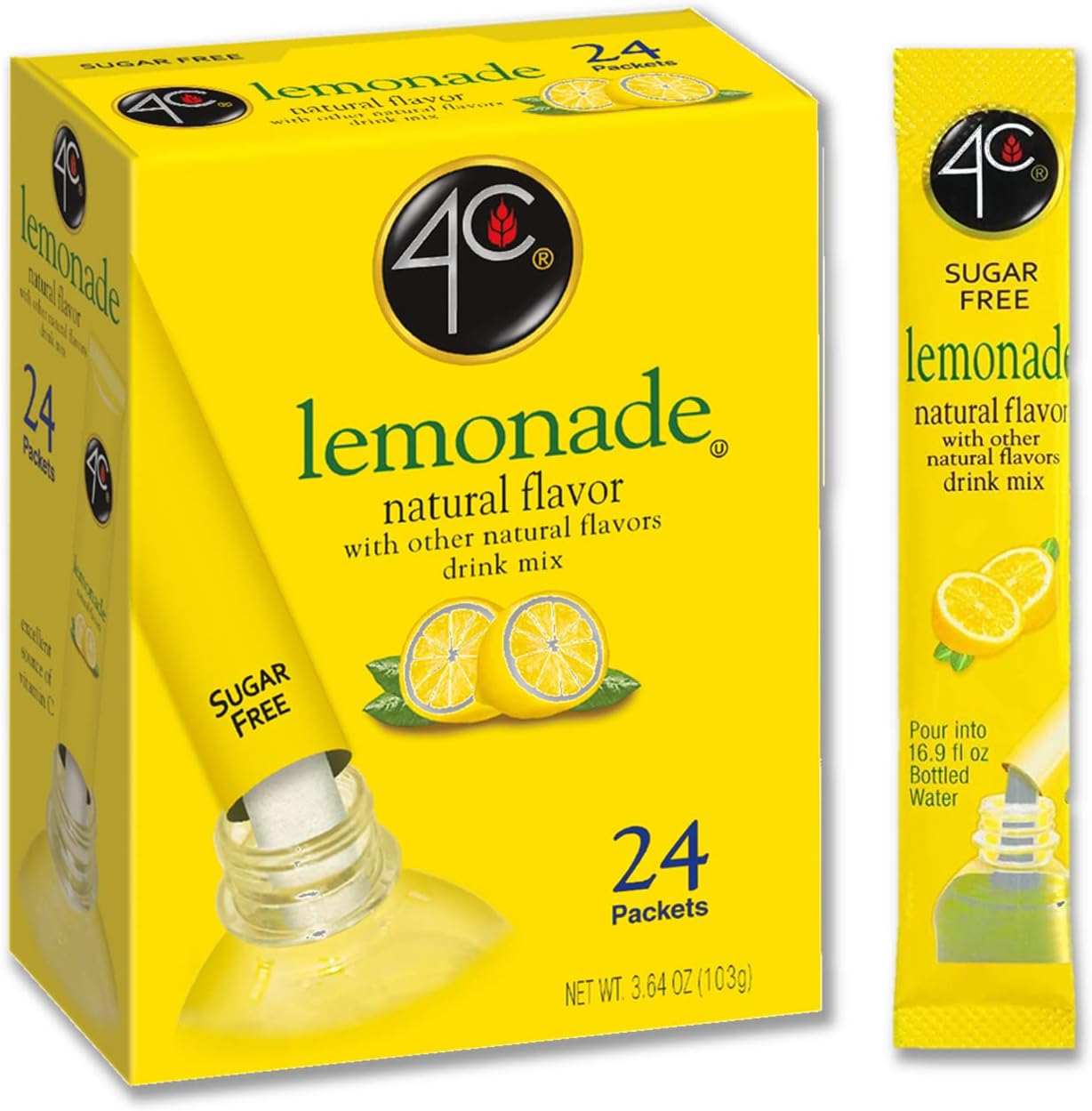 4C Totally Light To Go Lemonade Sugarfree Drink Mix 24 Sachets 103.5g
