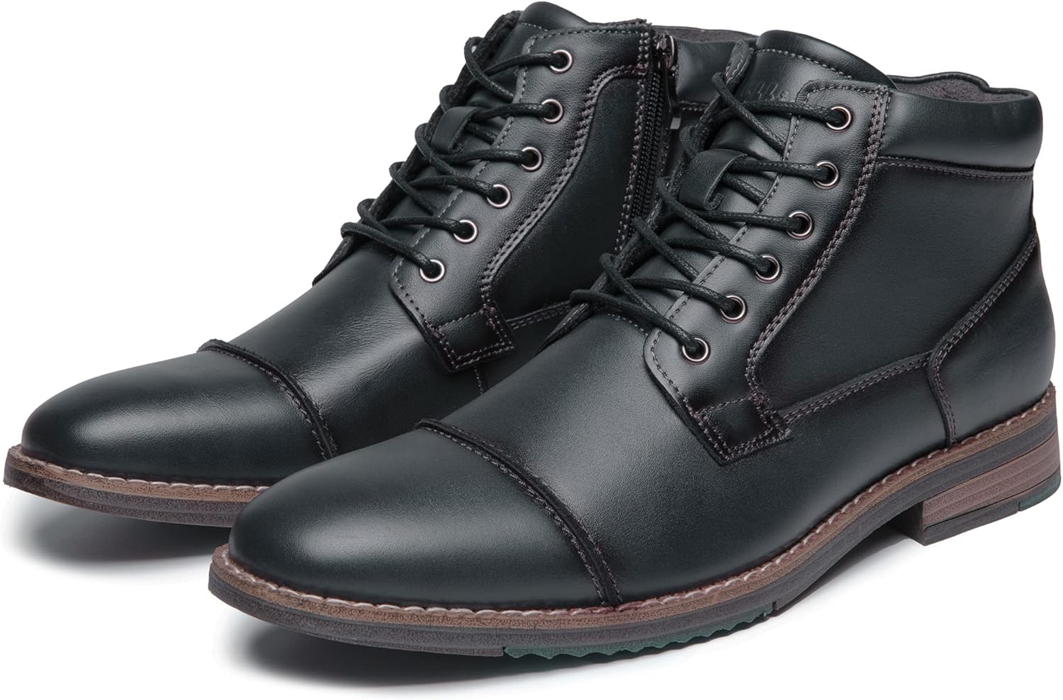 Size 10 Arkbird Mens Dress Boots, Genuine Leather Classic Casual Ankel Boots with Side Zipper