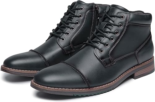 Miniatura 3 de Arkbird Botas de vestir para hombre, botas de tobillo clásicas de cuero genuino con cremallera lateral