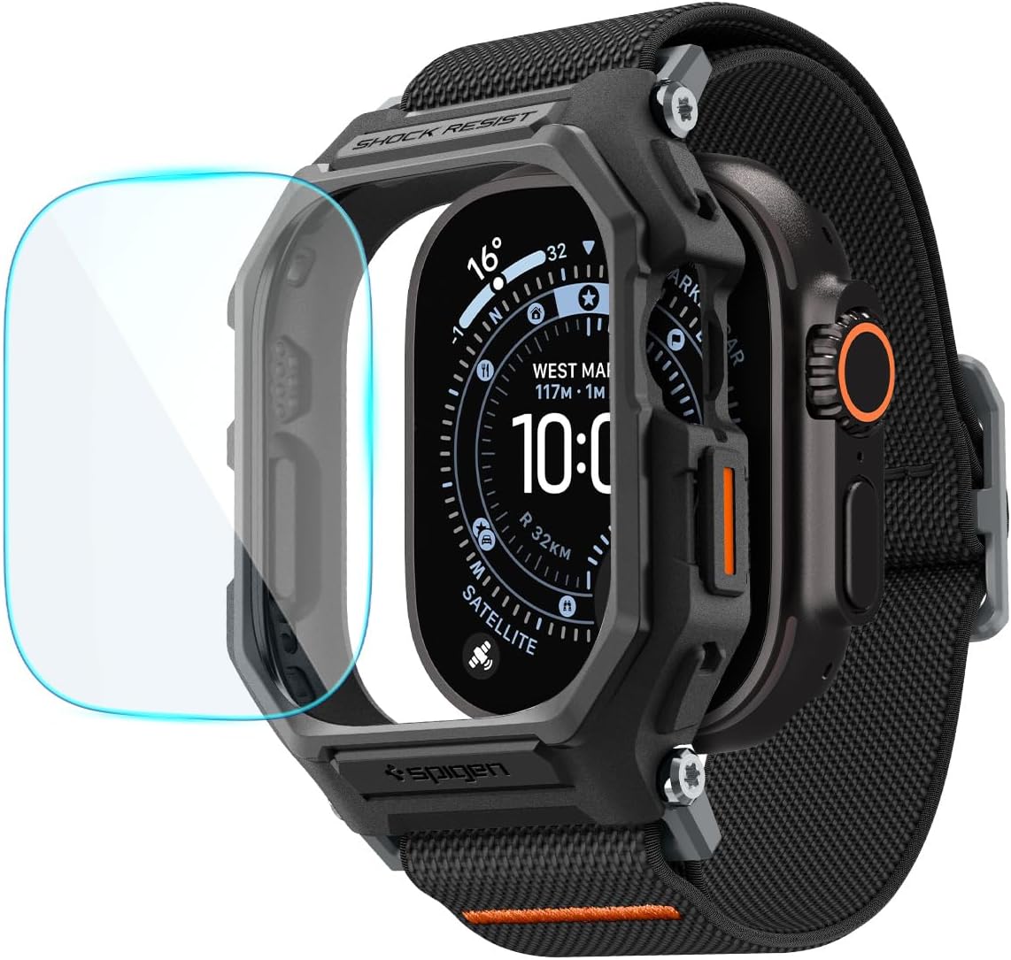 Spigen para Apple Watch Band, estuche Lite Fit Pro y correa compatible con Ultra, cubierta de TPU duradera de la serie con correa de tela liviana | Para Apple Watch Ultra 3/2/1 49 mm, Serie 11/10 46/42 mm, 9/8/7 45 mm Cubierta de TPU duradera con correa liviana