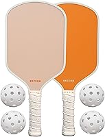 Recess Pickleball Starter Set: 2 Premium Beginner Paddles + 4 Balls, Lightweight Honeycomb Core, Sweat-Proof Grips