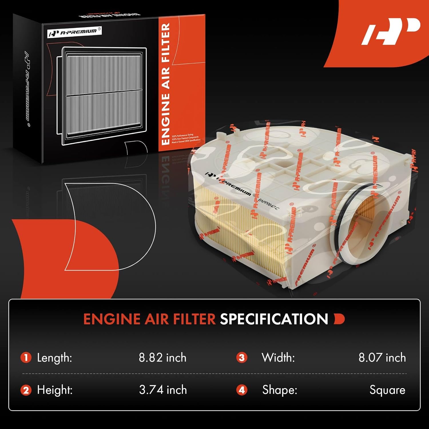 A-Premium 2-PC Engine Air Filter Compatible with Genesis GV80 2021 2022 2003 2024, 2.5L 3.5L, Replace# 28113T6310, PA99847
