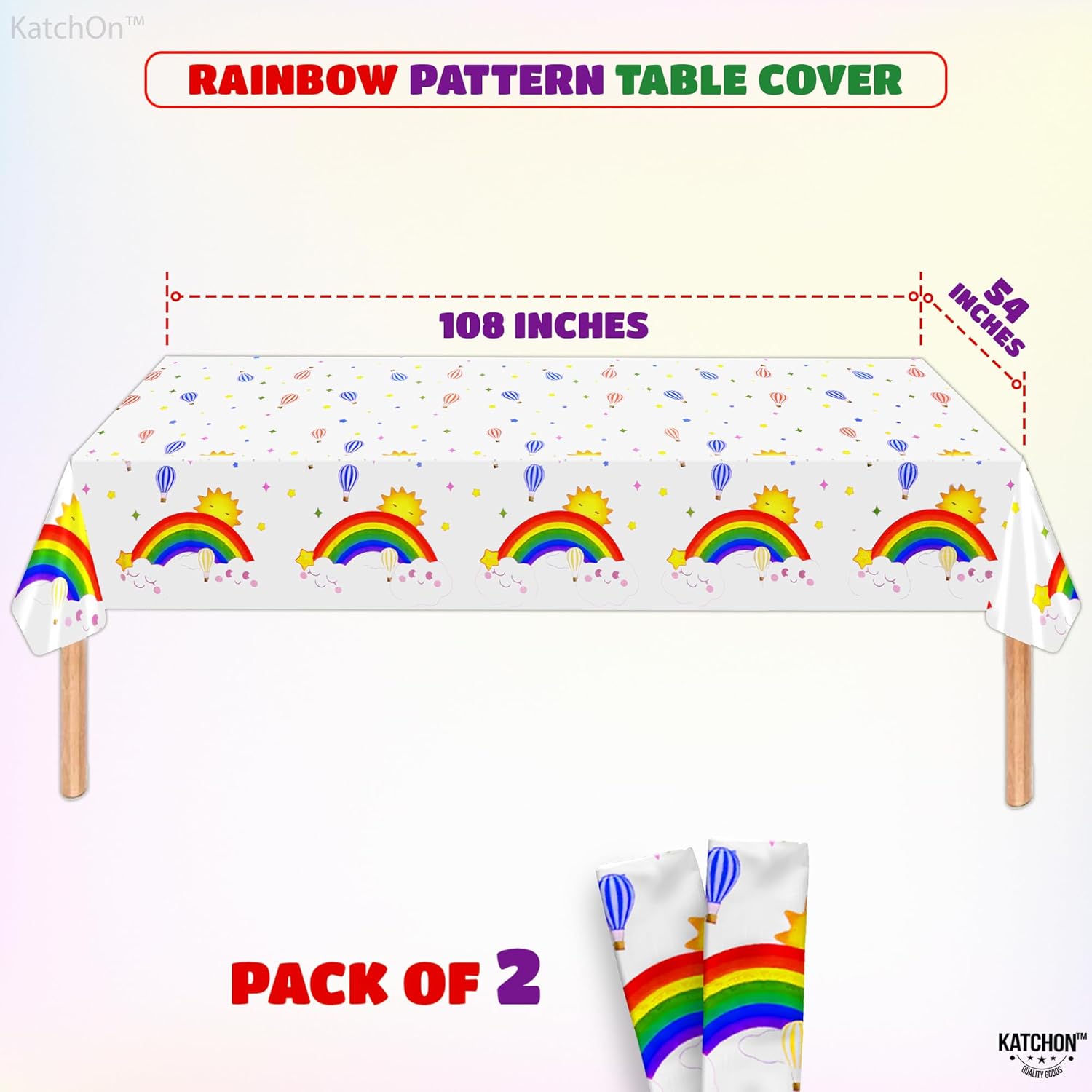 KatchOn, Rainbow Birthday Decorations - Huge Pack of 116, Serve 25 | Plates, Cups, Napkins and Banner for Rainbow Birthday Party Decorations | Bday Party Supplies, Colorful Bday Decoration - Image 3