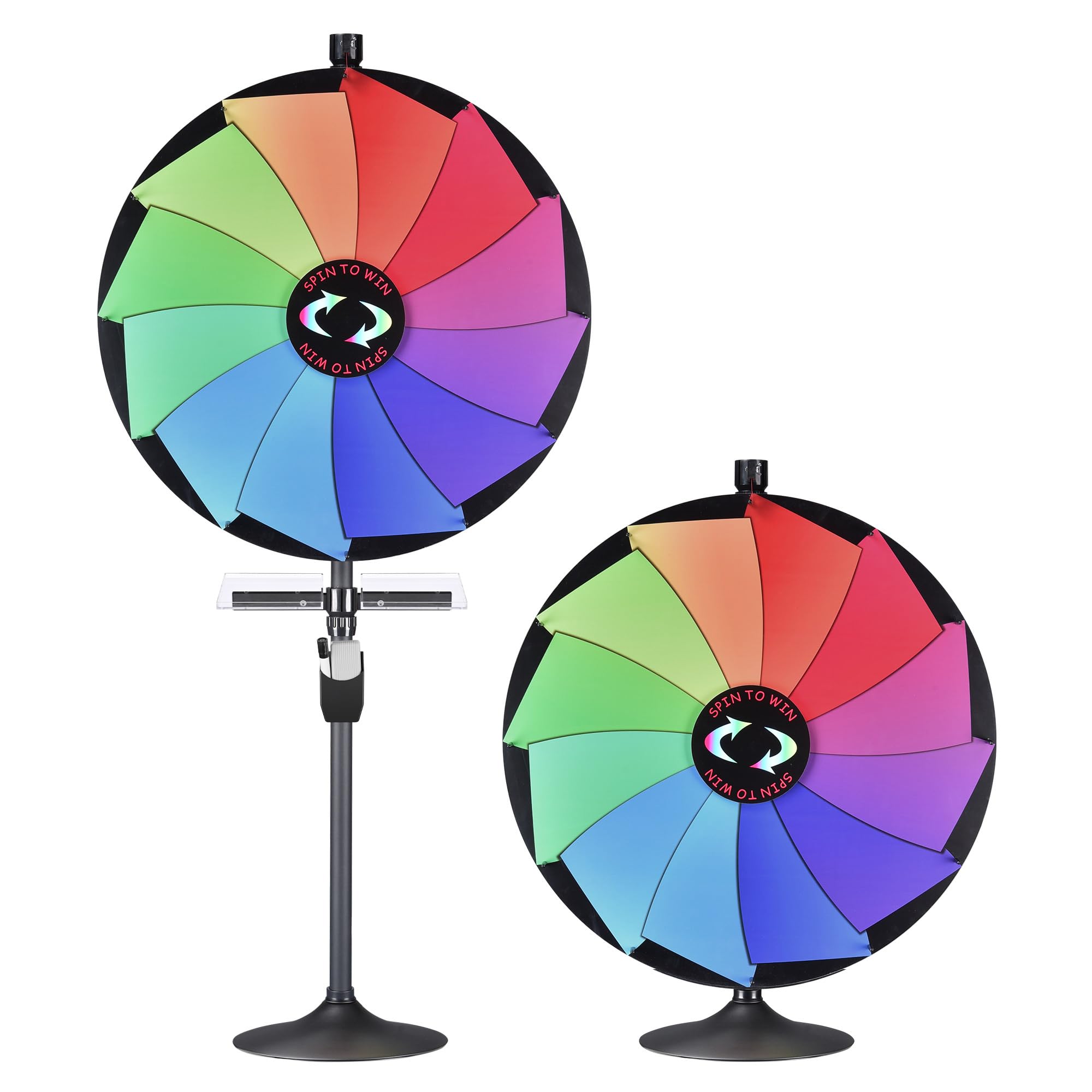 WinSpin 36 Inches Prize Wheel 12 Slots Tabletop or Floor Stand Spinning Wheel Game with Serving Tray