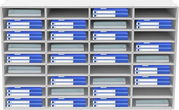 36-Slot Classroom Mailbox, Student & Teacher Mailboxes for Classroom, PVC Organizer with Removable Partitions, 176 lbs Capacity, 39.4 x 11.8 in for Office White