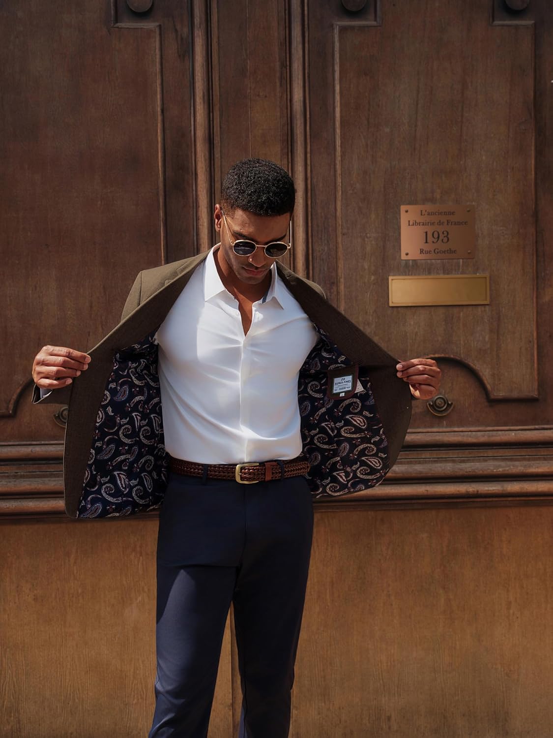 PJ PAUL JONES Mens Casual Sport Coats Two Button Slim Fit Blazer Lightweight Pattern Lined Notch Lapel Suit Jacket - Image 6