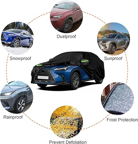 Miniatura 5 de Fundas impermeables de repuesto para Lexus NX300 NX 350 F Sport 2015-2024, 6 capas para todo tipo de clima, ajuste personalizado, con puerta con