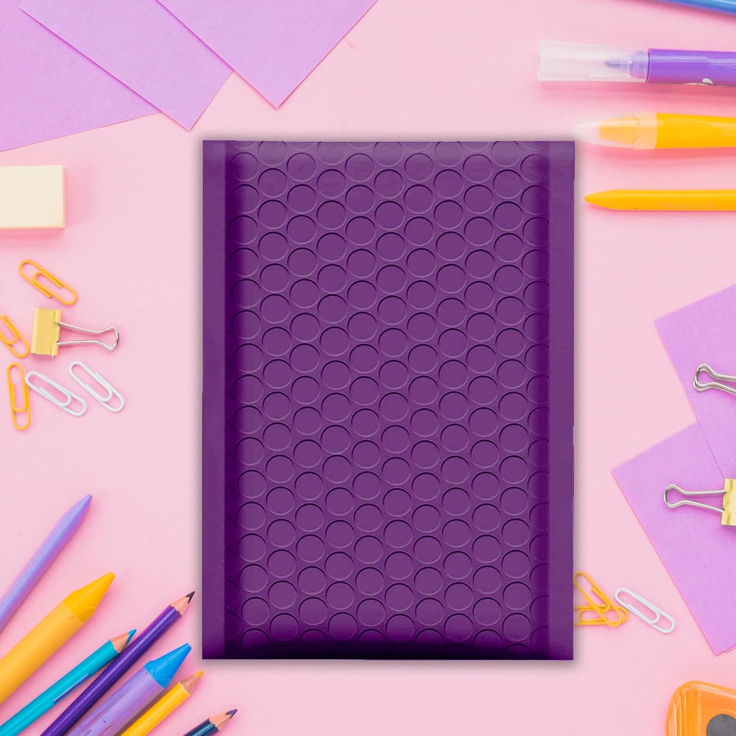 Yens Bulk Color Bubble Mailers Padded Shipping Envelopes, Self-Sealing, Water-Resistant, Multiple Colors, for E-commerce and Business Mailing (Purple, 4x8-500 pcs)