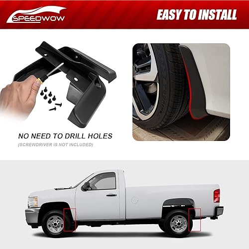 Miniatura 3 de Guardabarros de lodo SPEEDWOW Ajuste para 2009-2022 Ram 1500Ram 1500 Classic, 2010-2018 Ram 25003500 sin (con) guardabarros de fábrica, juego de 4
