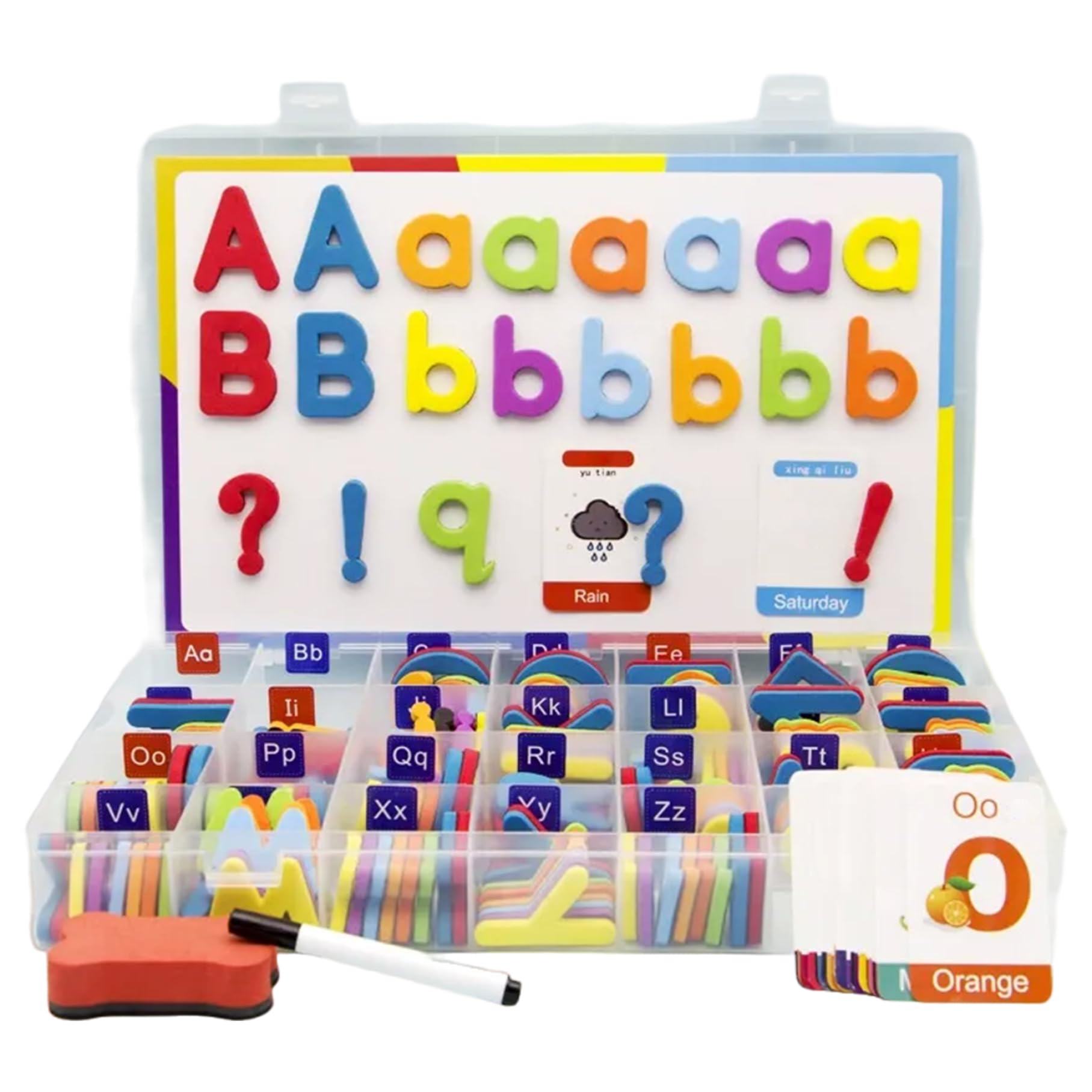 Lettres d'alphabet magnétique, Lettres magnétiques, 208pcs Alphabet supérieur et Minuscule avec pour Les Enfants d'âge préscolaire