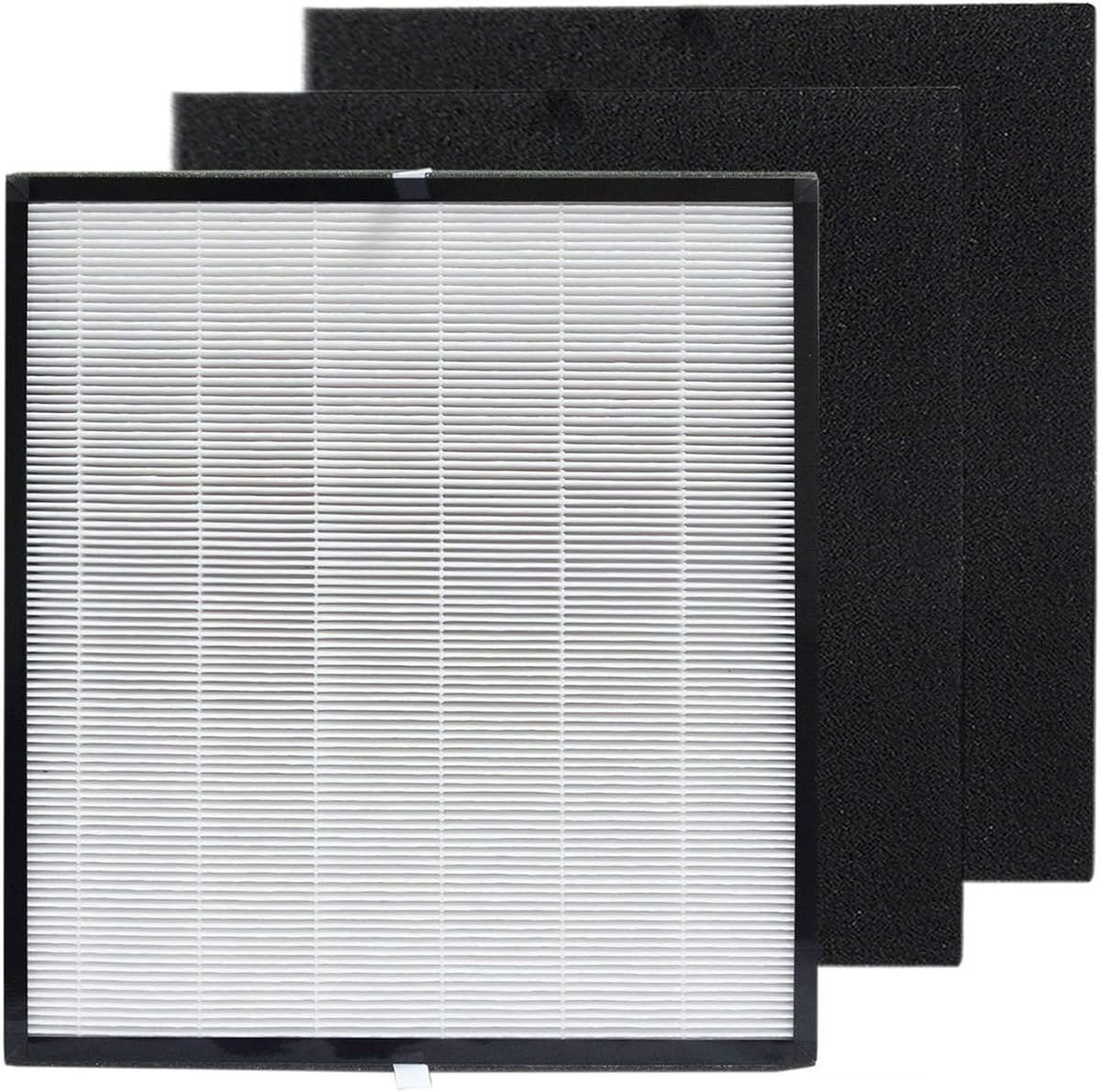 PUREBURG Replacement Filter Compatible with GermGuardian AC5900WCA Air Purifier Filter J FLT5900, 1-Pack H13 HEPA Activated Carbon Pre-Filters For Dust Odors Clean