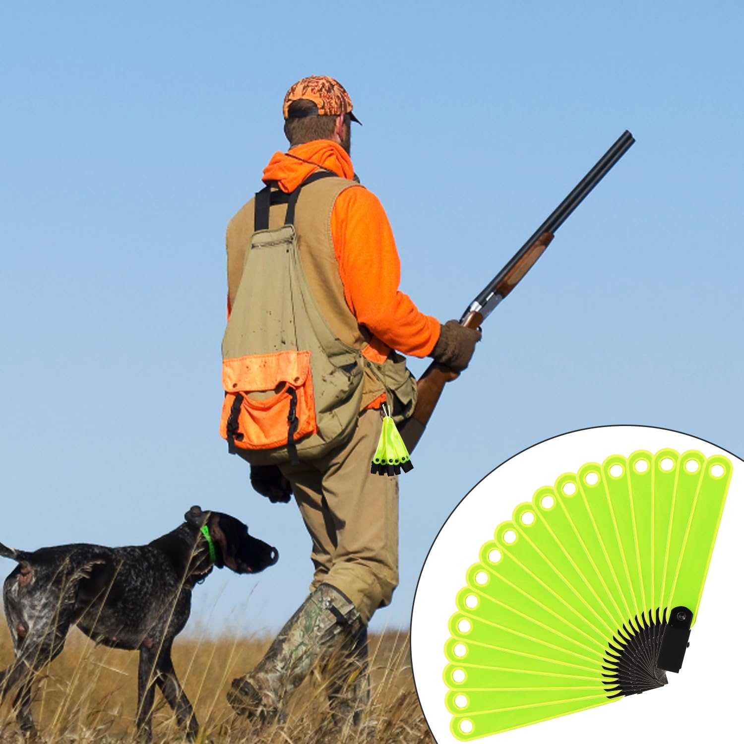 PEUTIER 36uds Marcadores Sendero Reflectantes Doble Cara con Clips, Señal Reflectante para Caza Senderismo