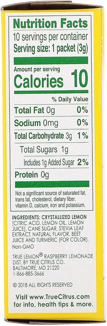True Lemon Strawberry Lemonade 10 Sachet Drink Mix 30g
