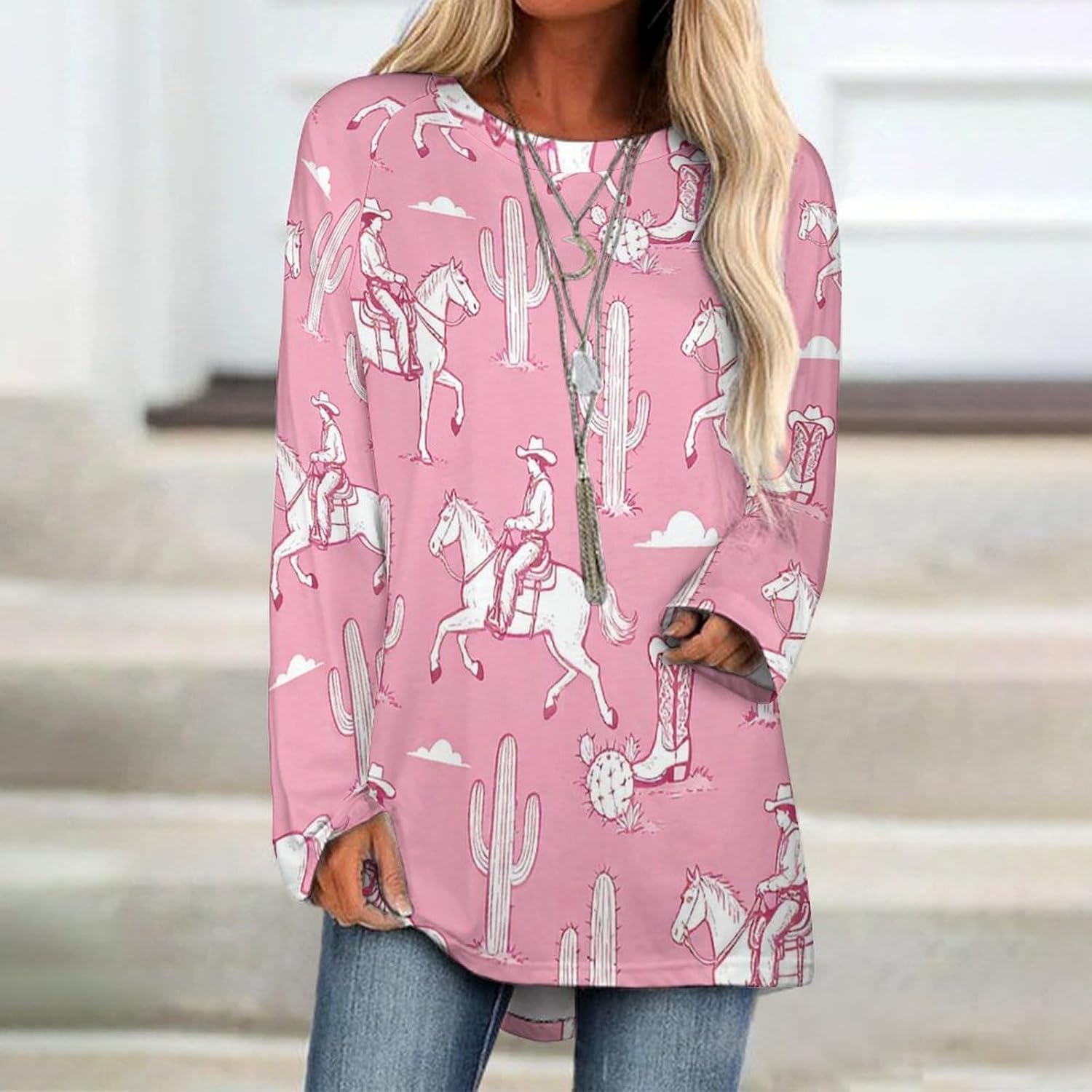 Women's Raglan Long Sleeve T-Shirt Casual Crewneck Blouse, Soft Basic Long Top