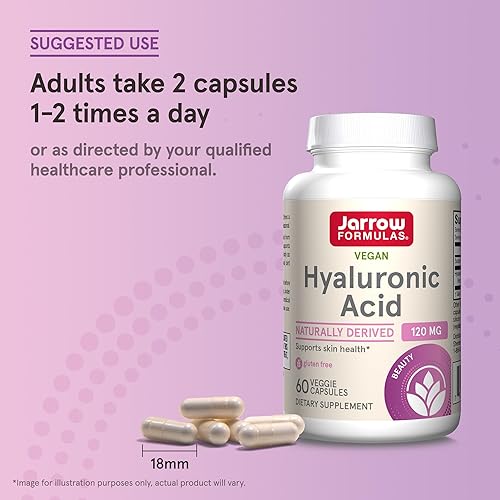 Miniatura 7 de Jarrow Formulas, Cápsulas vegetales de ácido hialurónico, 120 mg, 120 unidades (paquete de 12)