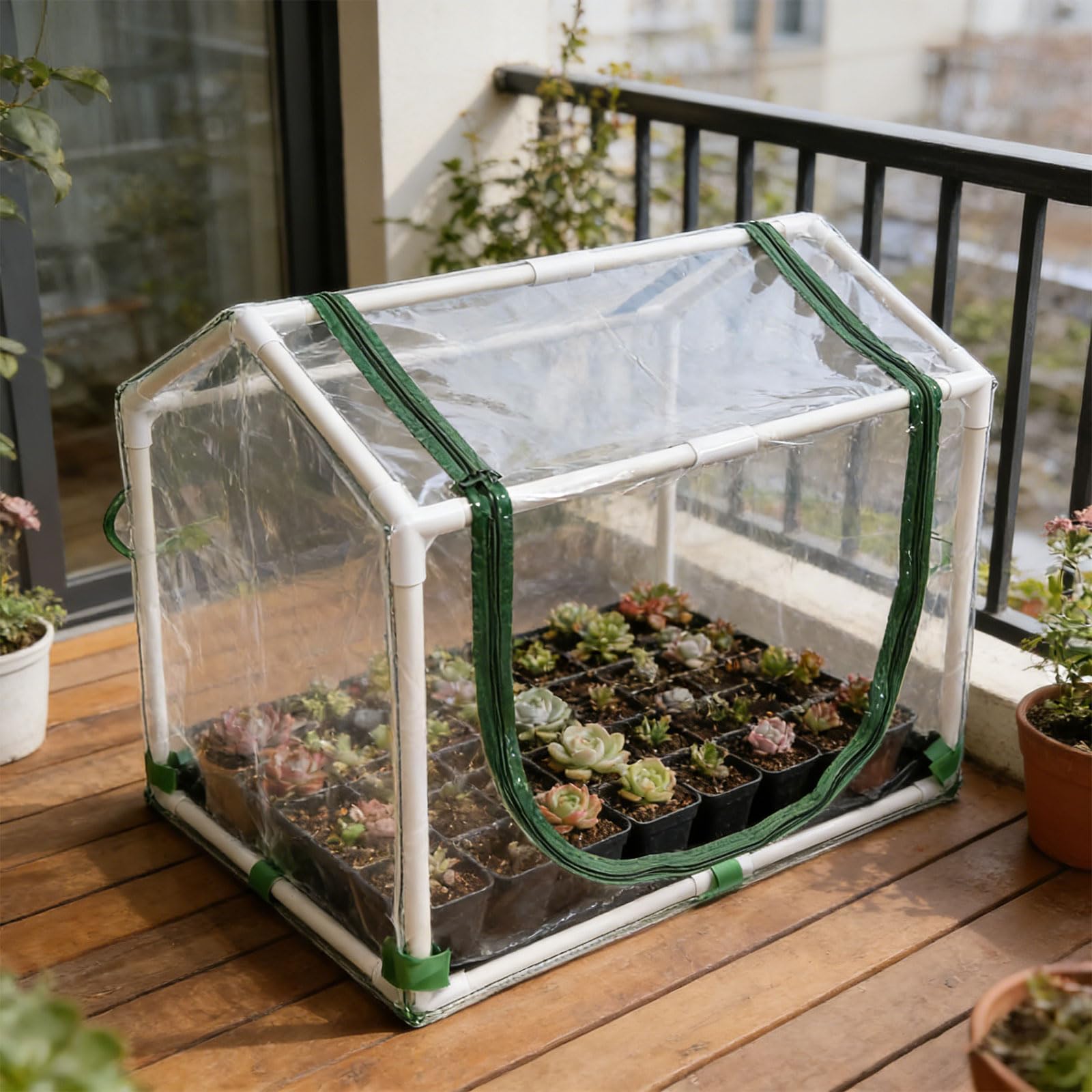 Tienda de campaña transparente para plantas, 60 x 40 x 50 cm, ideal para crecimiento y calor estacional, mantenimiento de humedad, cúpula para arbustos