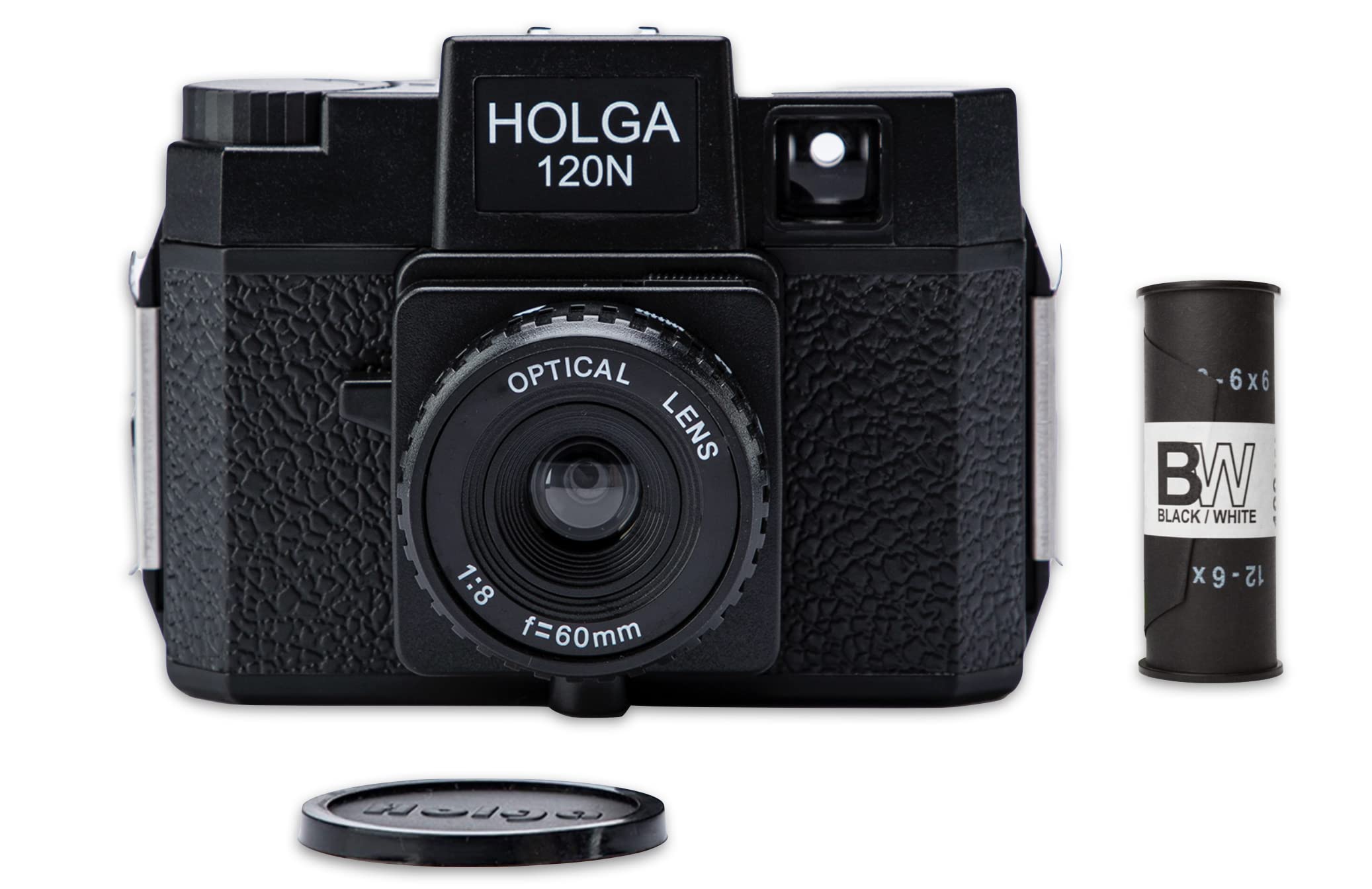 Holga 120N Rollfim Kamera artLINE im Set mit schwarz/weiß Film und Batterien