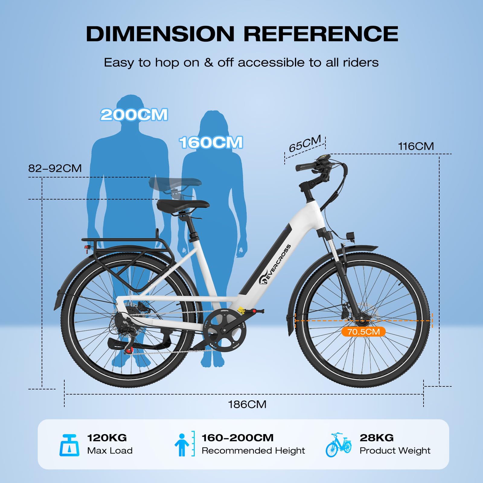 EVERCROSS Bicicleta Eléctrica para Adultos, 16"/20" Neumático Gordo Bici Eléctrica, Motor de 250W, hasta 25KM/H, 36V/48V Batería Extraíble Bicicleta de Montaña, Nieve Montaña Ebike