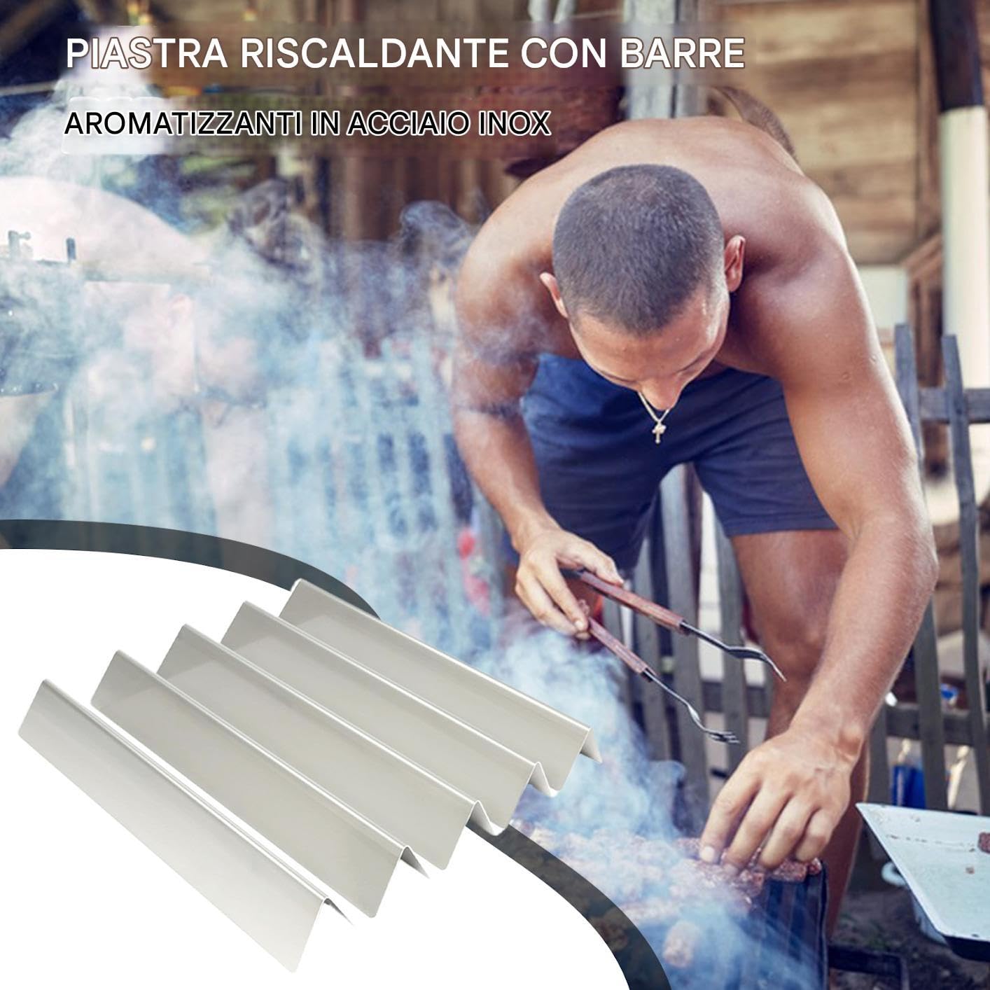 Placas Caloríficas Parrilla 5 Piezas Placas Distribuidoras de Llama | Accesorios Parrilla Acero Inoxidable Barbacoa Diario Reuniones Exteriores Camping Cocina