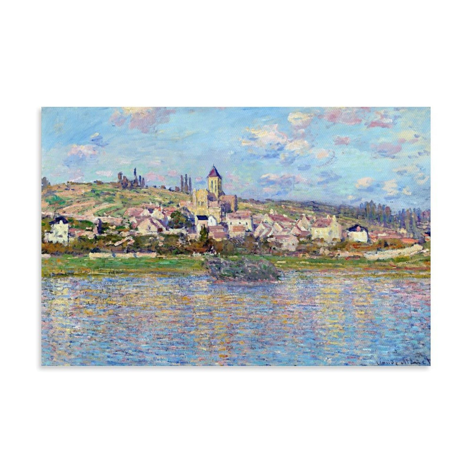 キャンバスプリントアート クロード・モネ ヴェトゥイユの画家の庭 額付 絵画 モネ ヴェトゥイユの画家の庭園 四辺フチ無 ジクレーポスター販売