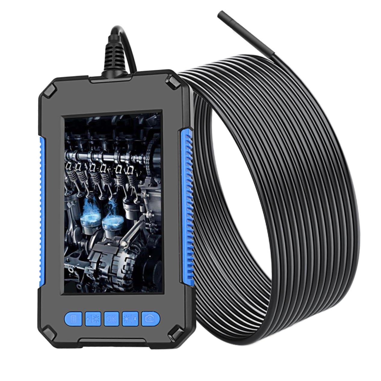 Digital Borescope Inspection Tool Screen High-Capacity Battery Led Lights Camera for Sewer Vehicle Parts