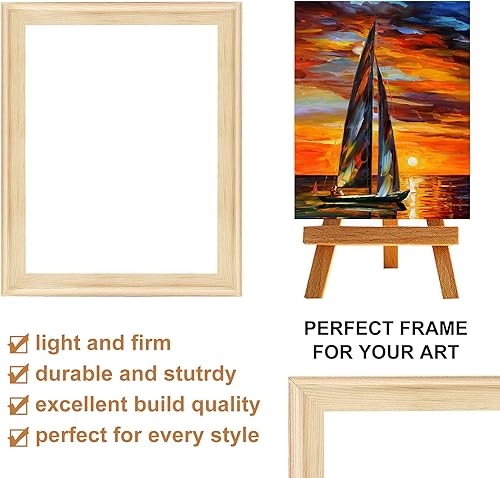 Miniatura 6 de EVNEED Barras de lona de 16 x 20 pulgadas, marco de lienzo de 16 x 20 pulgadas, fácil de montar, kits de marcos al óleo de envoltura de galería,
