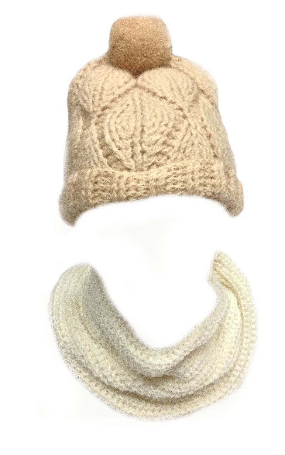 Set de bufanda, gorro y guantes - para mujer Pfirsich/Weiss Talla única