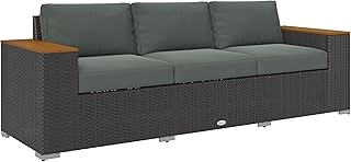 Outsunny 3-Seat Outdoor Patio Sofa with 24.5
