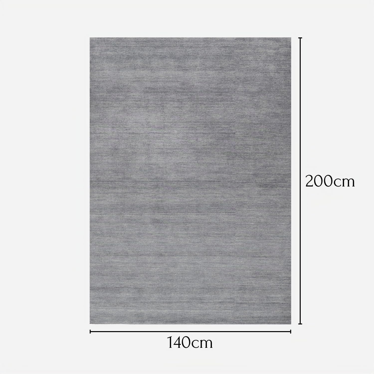 MY-RUG Wollteppich 140x200 cm - Handgewebter Wohnzimmerteppich in Grau