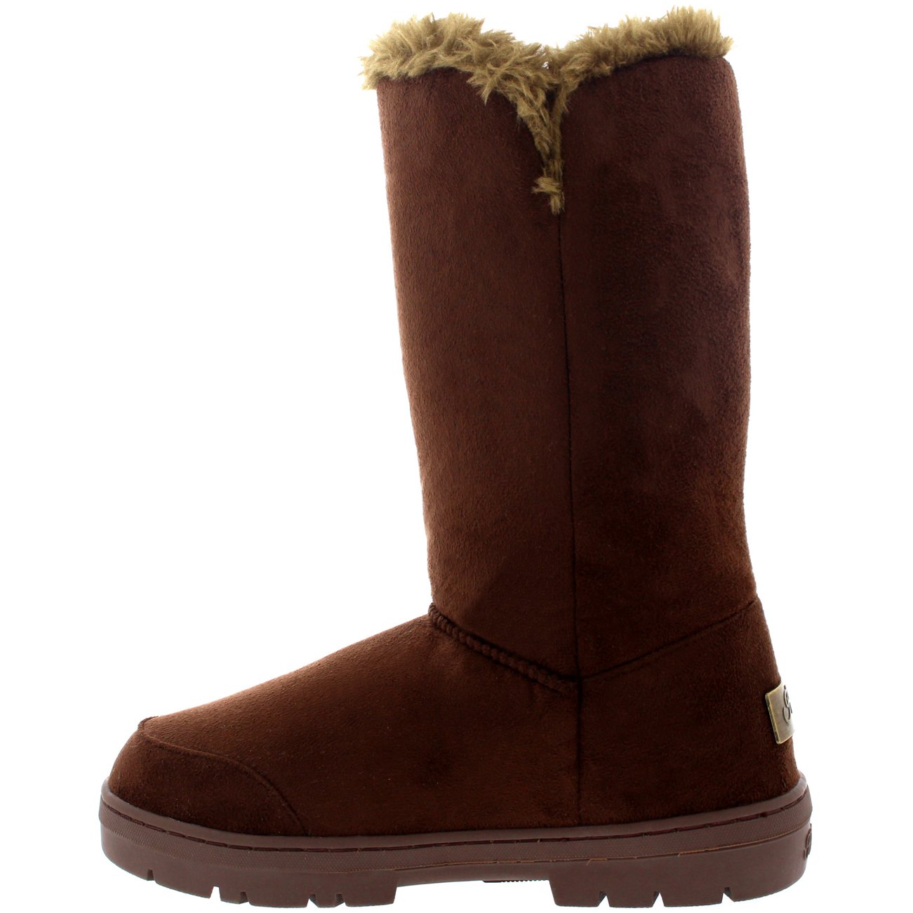 Holly Womens Triplet Button Waterproof Winter Snow Boots - Brown - 5-38 - AEA0156