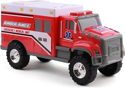 Miniatura 10 de Mighty Fleet Rescue Force - Camión de basura de juguete de 12 pulgadas, luces y sonidos realistas, contenedor de reciclaje desmontable, diseño