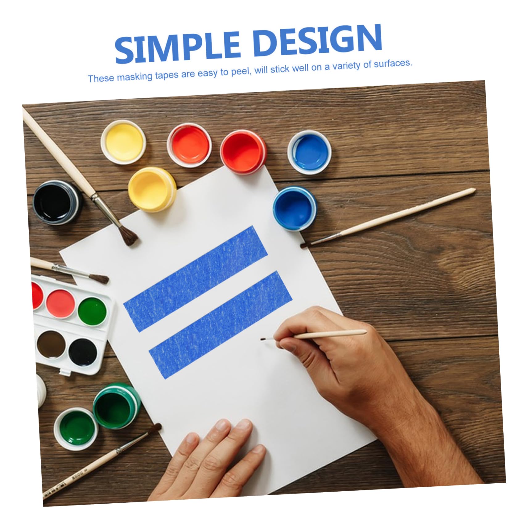 POPETPOP 4 Rollen Abdeckband Blau Malerei farbig malen Vinyl Wickelband Malerband Klebebandapplikator für Maler Gefrierband Beschriftungsband Erweitertes Krepppapier