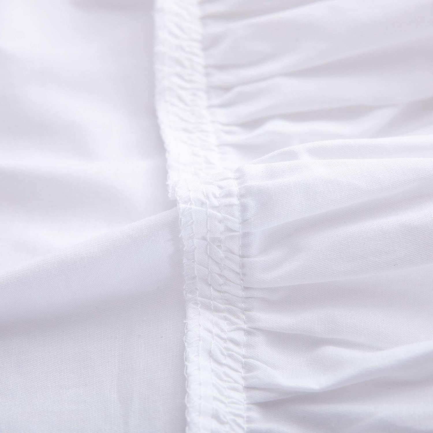 FADFAY White Small Snowflake Pattern Design Bedskirt Set 100% Cotton Extra Soft Bedding Set Exquisite Craft Hypoallergenic Full Size 3-Pieces