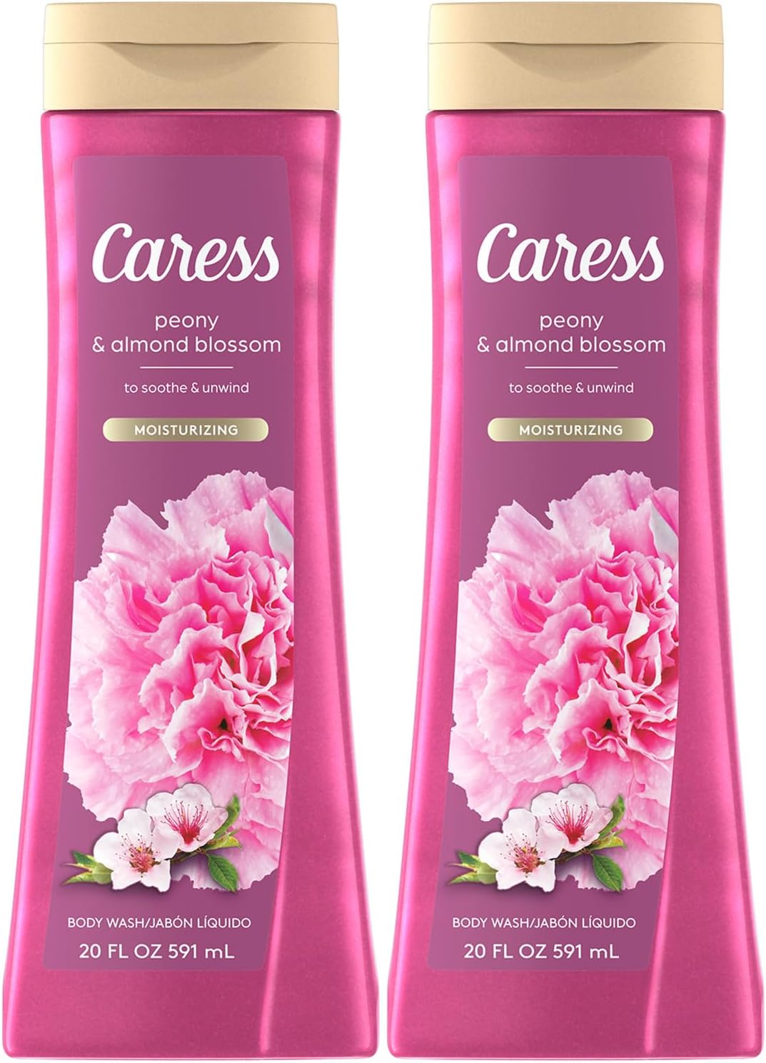 Caress Peony & Almond Blossom Body Wash, Pack of 2