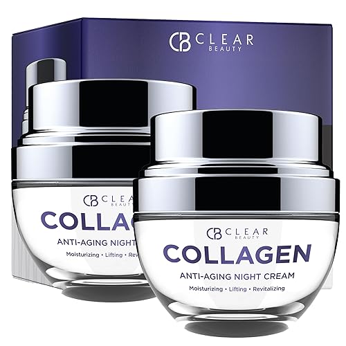 Clear Beauty Crema hidratante antienvejecimiento de día y noche de oro de 24 quilates y colágeno, paquete de valor Duo Set