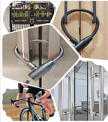 Miniatura 5 de Cerradura de nevera con llaves, gabinete y cerradura a prueba de niños, bloqueo de cable de bicicleta para armarios, cajones, nevera, bicicleta,