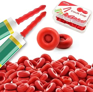 ParkSung 50 Pcs Caulk Saver Caps with Storage Box - Latex Sealing Caps for Caulk Tubes, Caulking Tips, Reusable Cover Sealer to Preserve Open Tubes, Red