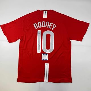Autographed/Signed Wayne Rooney Manchester United Red 2008 Champions League Final Soccer Jersey