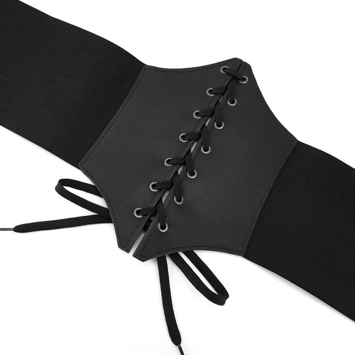 Grebrafan Womens Lace-up Cinch Tied Elastic Waist Underbust Corset Belt