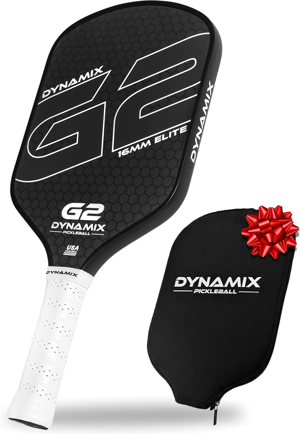 Carbon Fiber Pickleball Paddle 16mm G2, USAPA Approved Raw Carbon Gen2, Pro-Grade Thermoformed Pickleball Racket, Elite Pickle-Ball Paddle for Control, Power & Spin