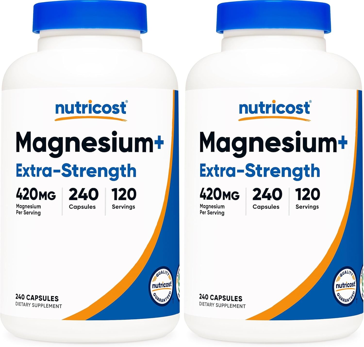 Nutricost Magnesium+ Extra Strength 420mg, 240 Capsules - 120 Servings. Magnesium Oxide and Glycinate - Non-GMO, Gluten Free, Vegan Friendly (Pack of 2)