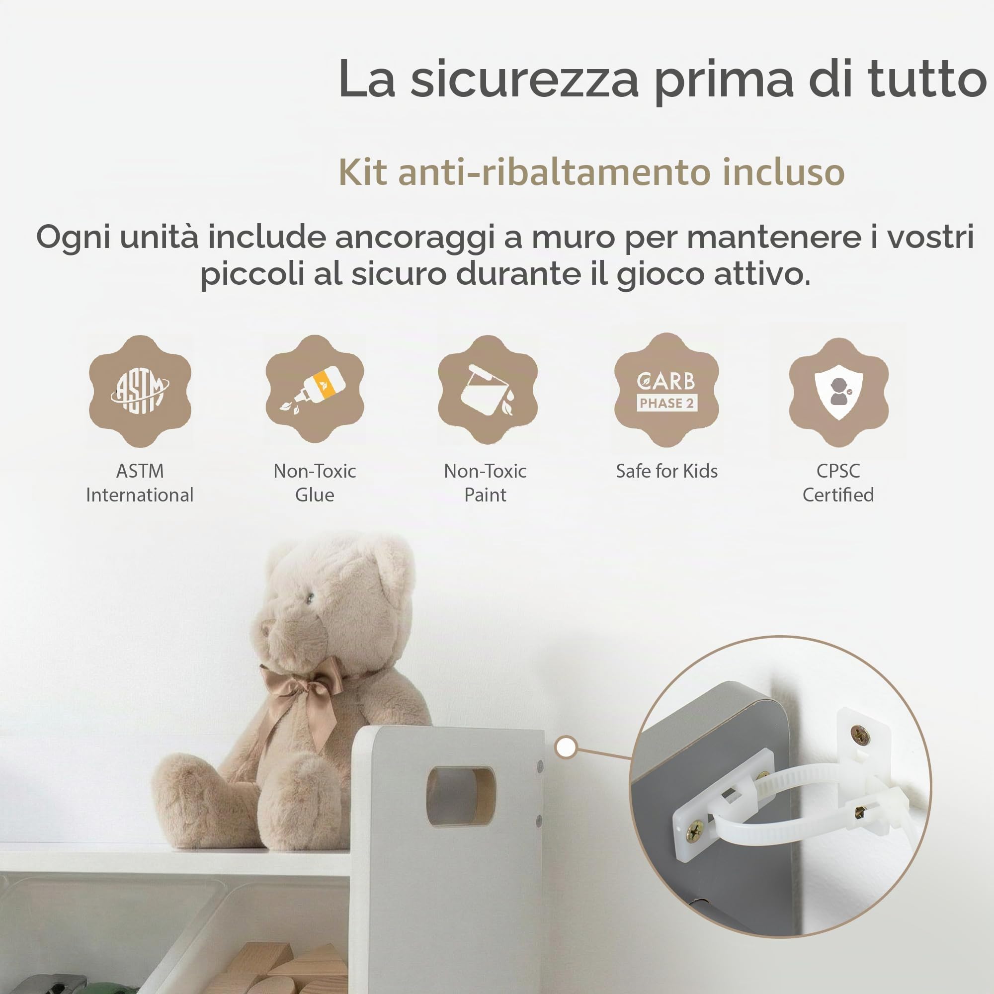 HumbleCrew Scaffale Bambini Luminoso: Organizer Giocattoli con 9 Contenitori, Design Bianco/Bianco Moderno, Ideale per Camerette Stile e Ordinate