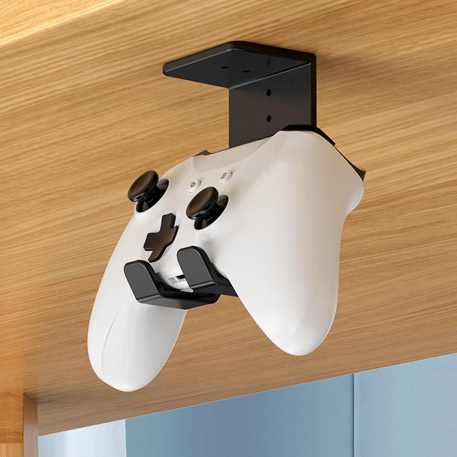 2pcs Gamepad Mount Holder, Under Desk Storage Rack, White image 2