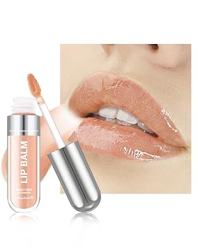 Nude Shimmer Lip Gloss Oil, Hydrating Moisturizing Lip Tint Stain Lipstick