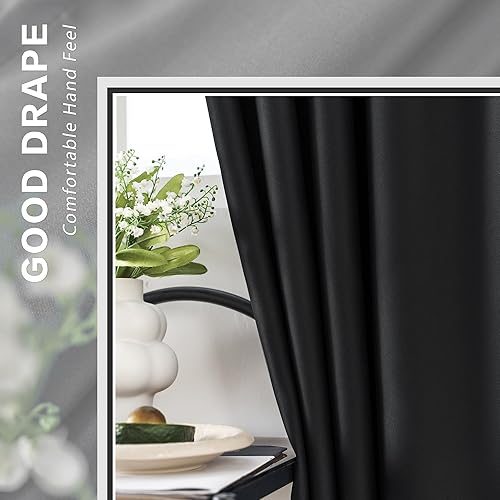 Miniatura 3 de Cortinas plisadas 99% opacas, panel de tratamiento de ventana, cortinas plisadas negras de eficiencia energética para sala de estar, cortinas