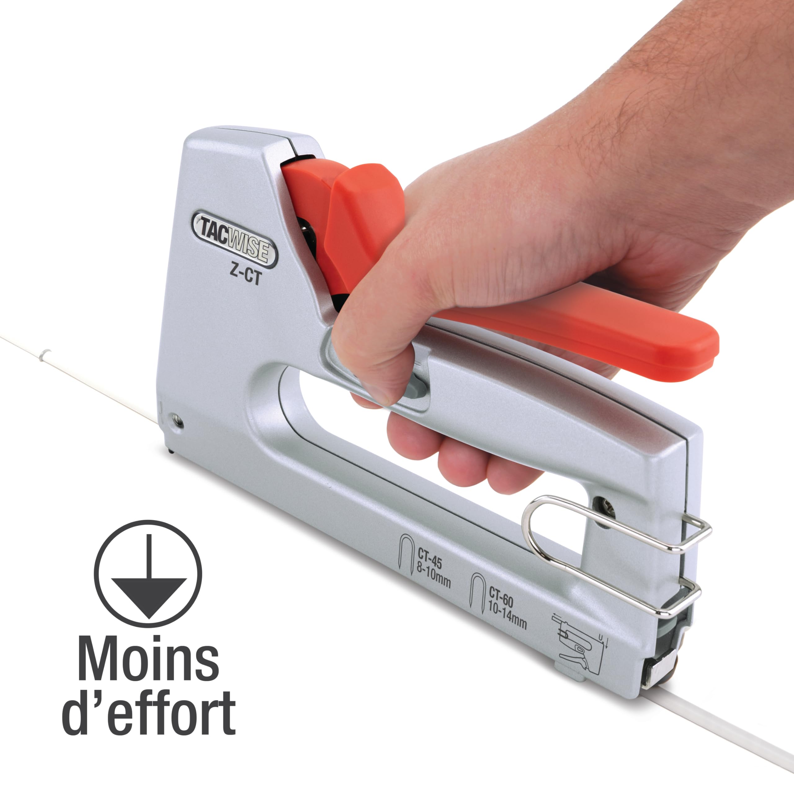 Tacwise 1763 Z-CT Duo Agrafeuse pour Câbles en Métal avec 4000 Agrafes, Utilise les agrafes CT-45 et CT-60