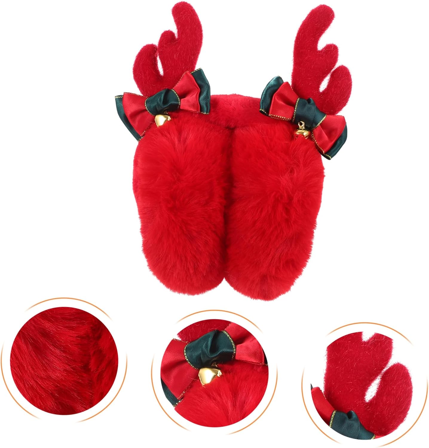 Beavorty Christmas Antler Earmuffs for Warm Plush Winter Ear Covers and Windproof Design Cute Festive Accessories for Boys