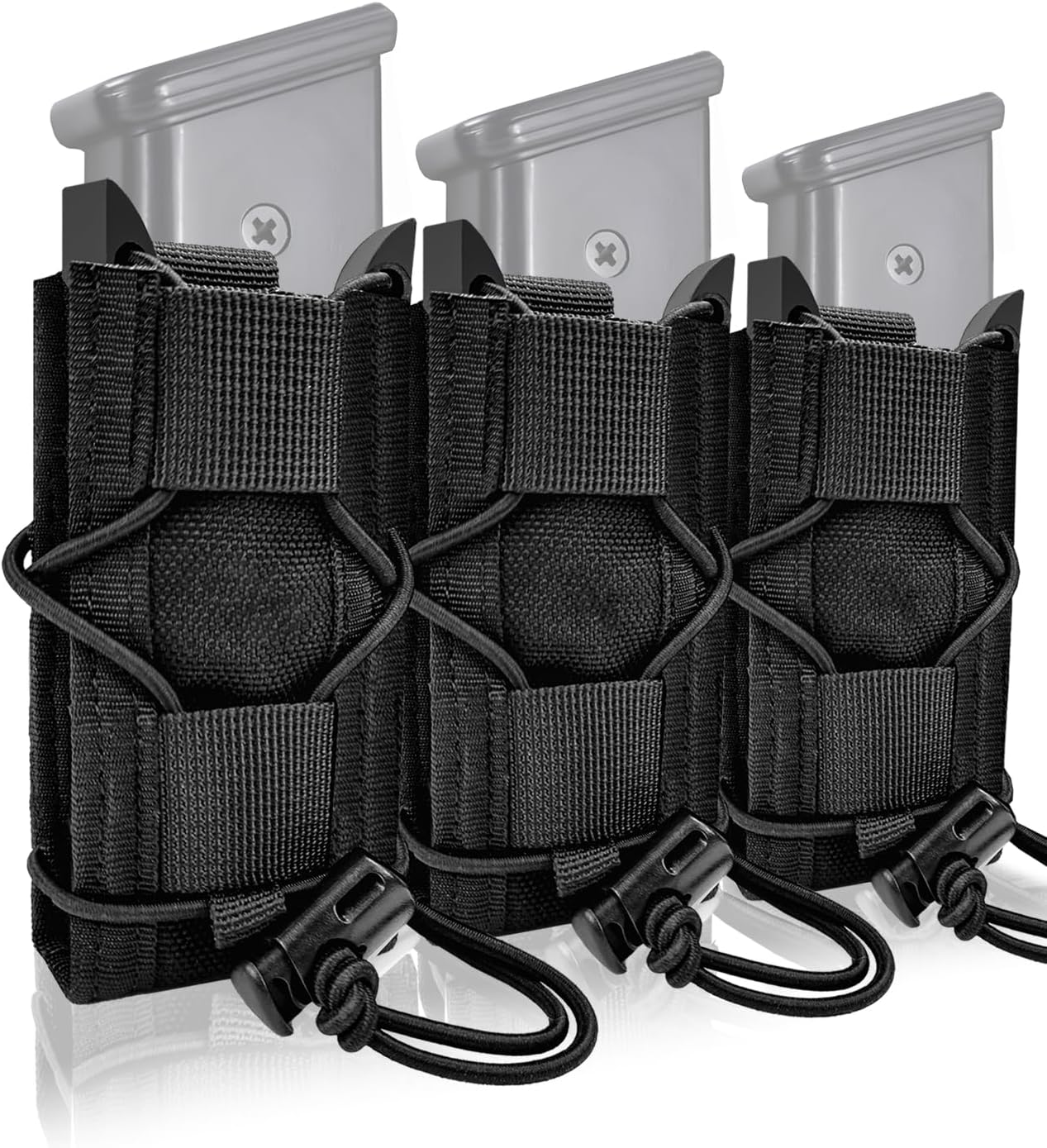 Oputair Pistol Triple Mag Pouch 9mm, Molle Tactical
