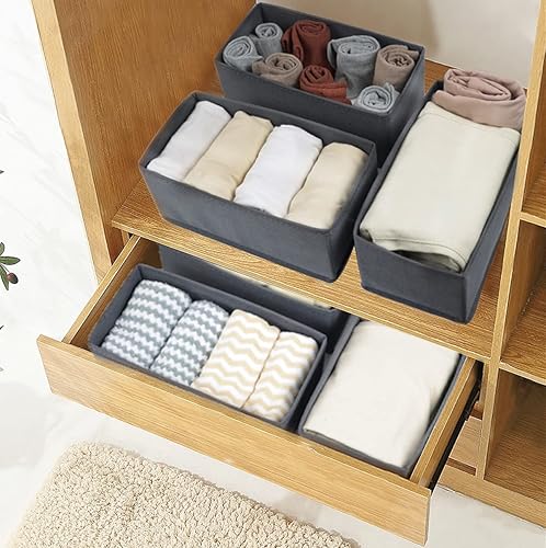 Miniatura 3 de KIKILIE - Paquete de 6 organizadores de ropa plegables, separadores de cajones multiusos para camisas, sujetadores, calcetines y bragas (DD5250)